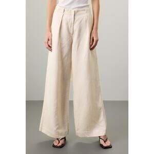 Club Monaco Wide Leg Linen Blend Trouser